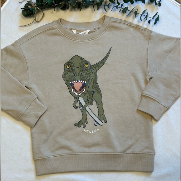 NWT Mango T-REX Cartoon Cotton Sweatshirt size 5-6 🦖 - Picture 2 of 15